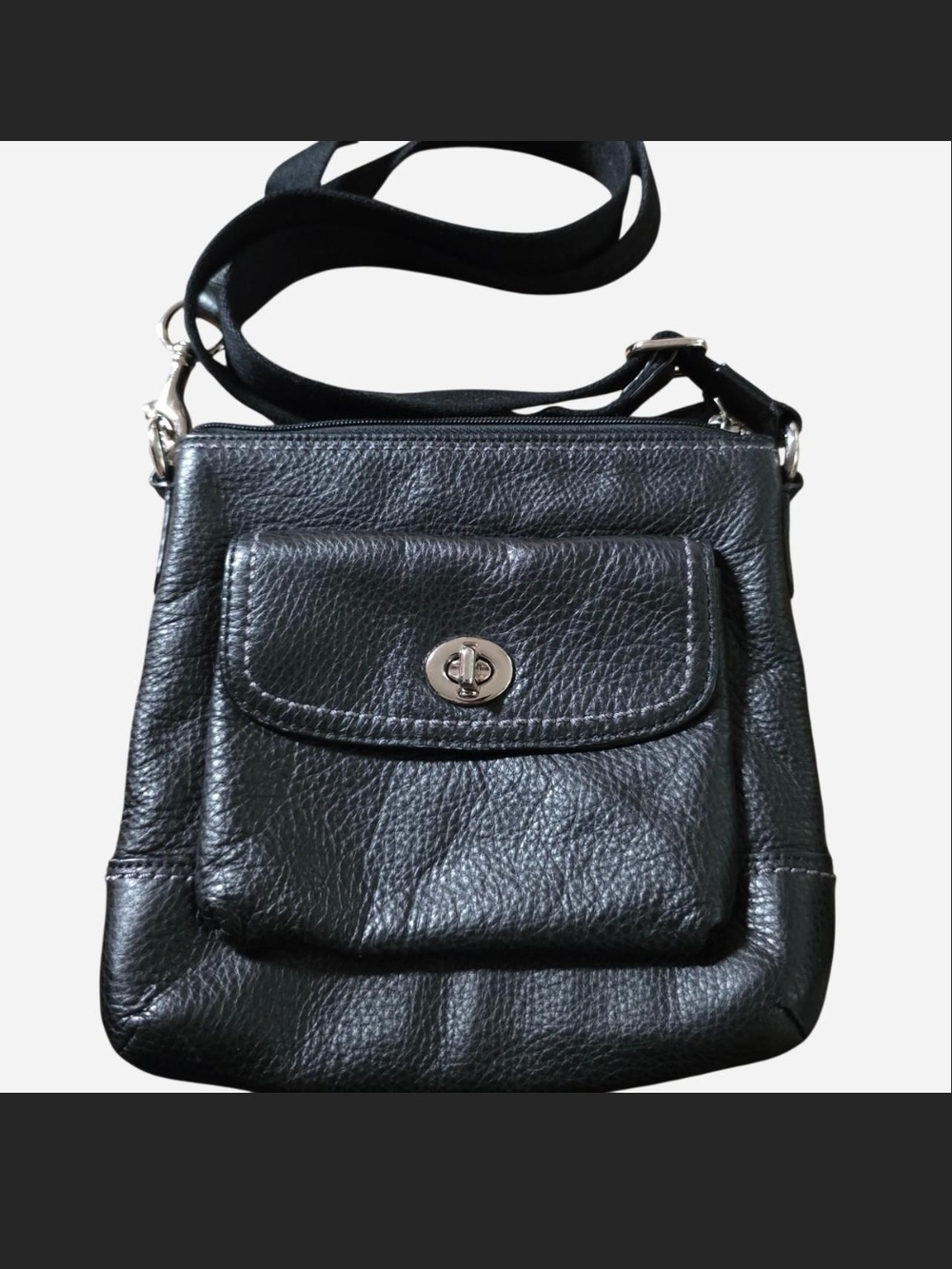Vintage COACH Park Black Pebble Leather Crossbody Bag
